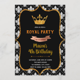 Invitación a la corona real negra