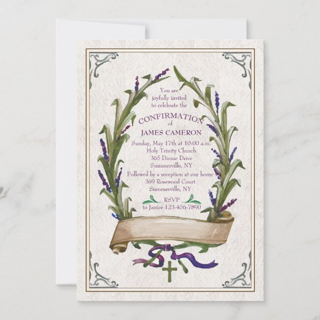 Invitación a la correa de lavanda (Anverso)