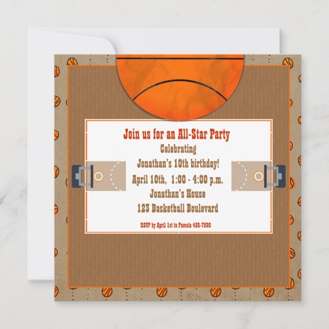 Invitación a la Corte de Baloncesto (Anverso)