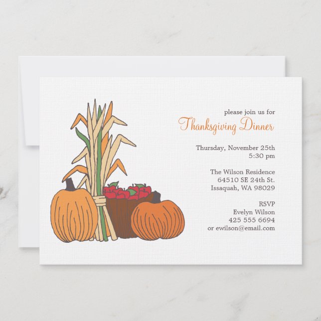 Invitación a la cosecha de otoño (Anverso)