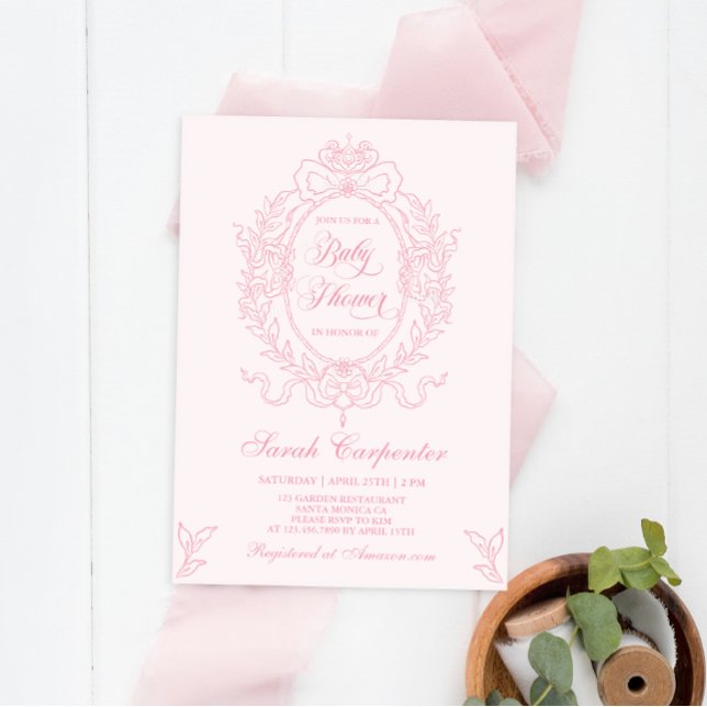 Invitación a la cosecha del Chica Baby Shower Bow  (Subido por el creador)