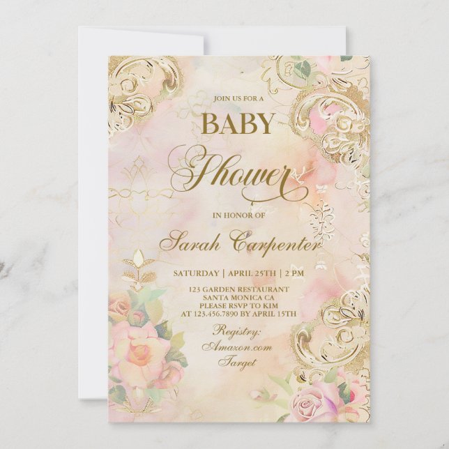 Invitación a la cosecha del Chica de Baby Shower v (Anverso)