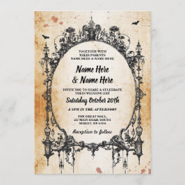 Invitación a la cosecha gótica de Boda Halloween