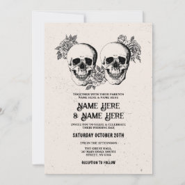 Invitación a la cosecha gótica de boda Halloween