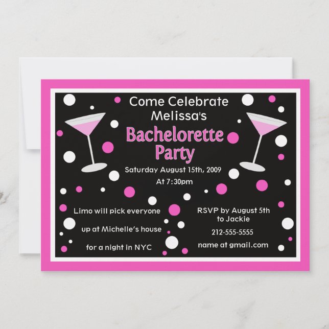 Invitación a la Cosmo Bachelorette (Anverso)