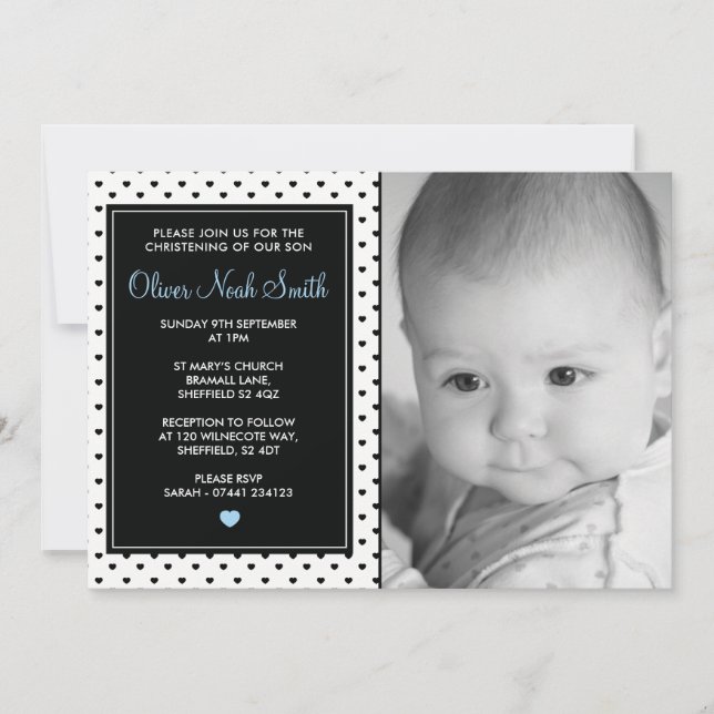Invitación a la cristalización/bautismo de un niño (Anverso)