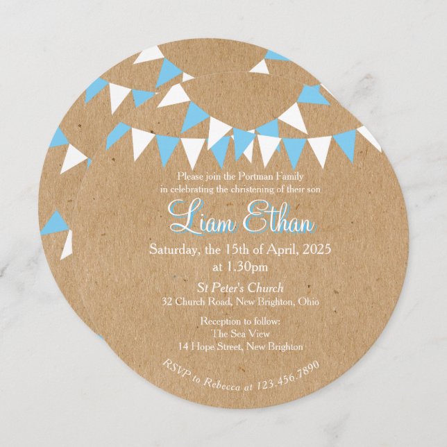 Invitación a la cristalización del bautismo azul p (Anverso / Reverso)