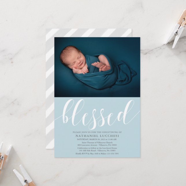 Invitación a la cristiandad de fotos bendecida con (Anverso/Reverso In Situ)