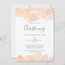 Invitación a la cristiandad de la acuarela rosa y 