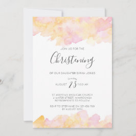 Invitación a la cristiandad de la acuarela rosa y 