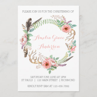 Invitación a la cristiandad de los chicas - Floral