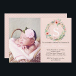 Invitación a la cristiandad de los chicas - Wreath<br><div class="desc">Con una impresionante cortina acuática,  esta hermosa invitación es perfecta para una Navidad,  una Primera Comunión o incluso un cumpleaños. Añada fácilmente los detalles del evento y una foto de su hijo.</div>