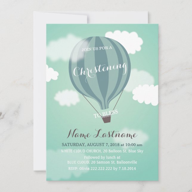 Invitación a la cristiandad de los globos aerostát (Anverso)