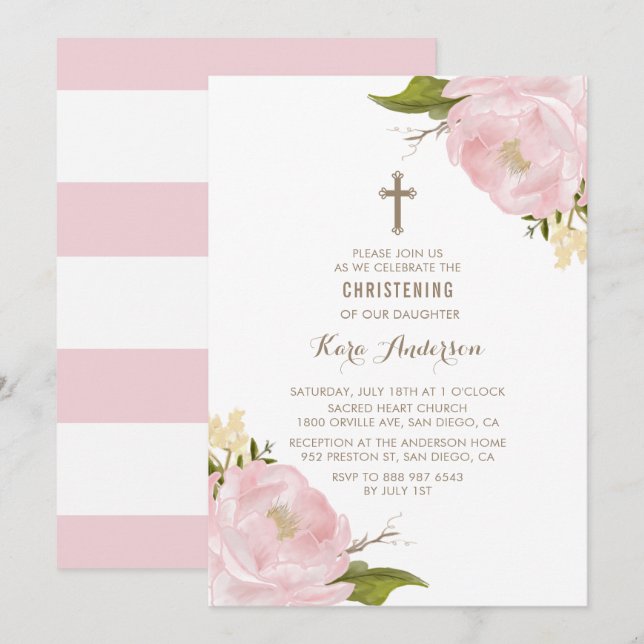 Invitación a la cristiandad de los peoneses rosado (Anverso / Reverso)