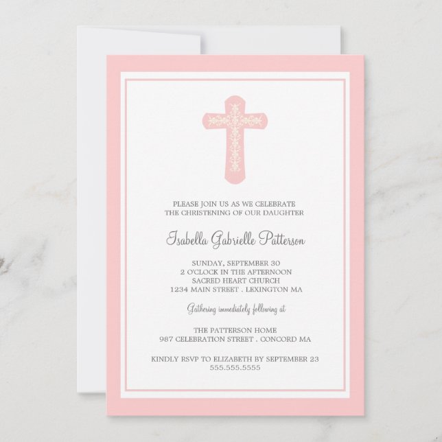 Invitación a la cristiandad del Chica rosa de la c (Anverso)