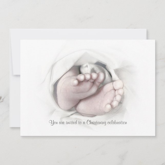 Invitación a la cristiandad dibujo de lápiz de pie (Anverso)