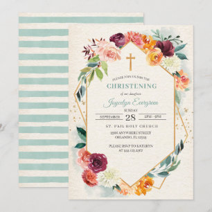 Invitación a la cristiandad floral rustica de otoñ