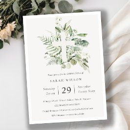 Invitación a la Cruz de Foliage de Eucalyptus Fern