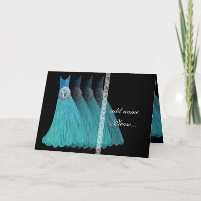 Invitación a la dama de honor - Bastones azules tu (Anverso)