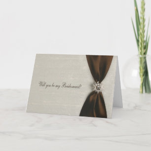 Invitación a la dama de honor, cinta satinada marr