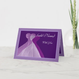 Invitación a la dama de honor doble violeta y bata