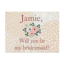 Invitación a la dama de honor floral