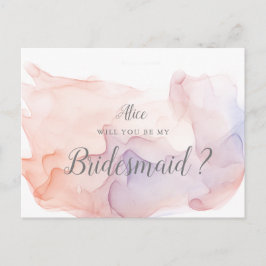 Invitación a la dama de honor moderna de la seda t