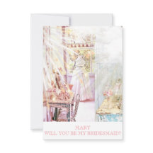 Invitación a la dama de honor personalizada y rúst