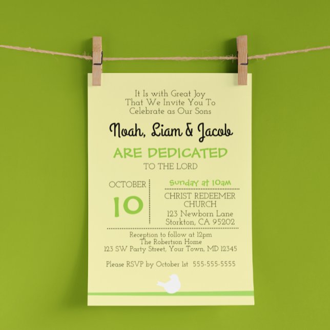 Invitación a la dedicción amarilla de la paloma (Subido por el creador)