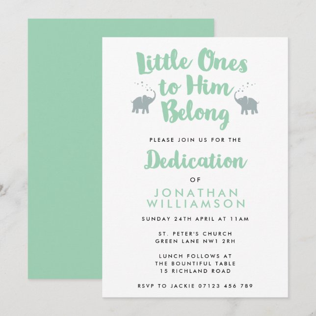 Invitación a la dedicción cristiana de los elefant (Anverso / Reverso)