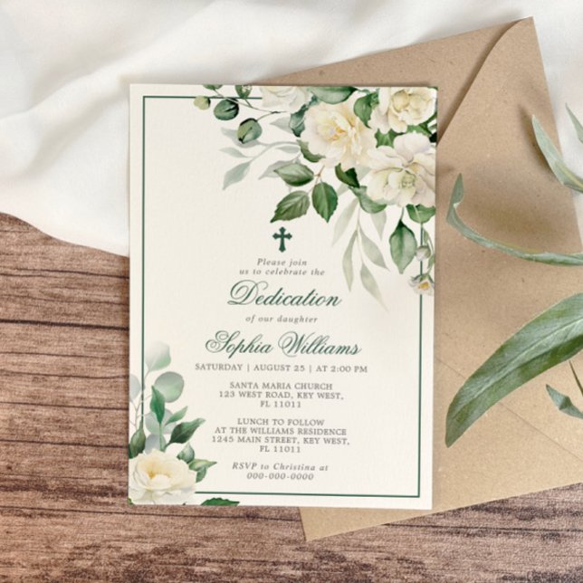 Invitación a la dedicción de flores blancas de euc (Subido por el creador)