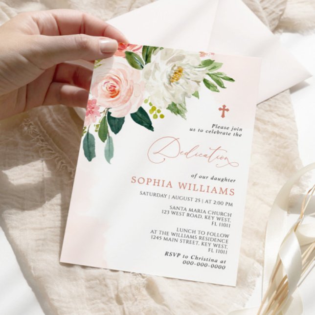 Invitación a la dedicción de las flores rosadas de (Subido por el creador)