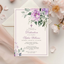 Invitación a la dedicción de las flores violetas d
