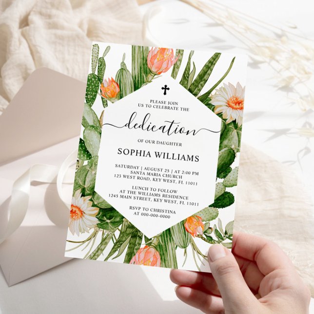 Invitación a la dedicción de marco de flores de ca (Subido por el creador)