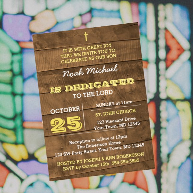 Invitación a la dedicción de oro de Barnwood (Subido por el creador)