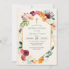 Invitación a la dedicción floral de otoño rústica