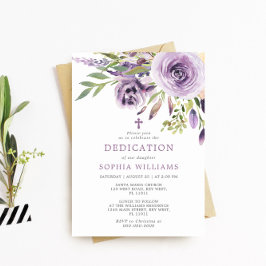 Invitación a la dedicción floral de Rosa morado