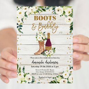 Invitación a la despedida de soltera Botas y Burbu