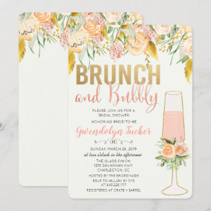 Invitación a la despedida de soltera Brunch y Bubb