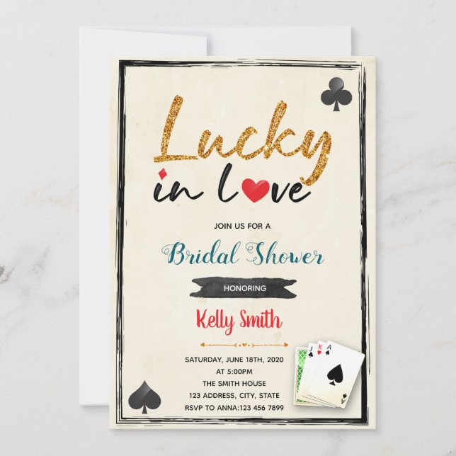 invitación a la despedida de soltera casino afortu (Anverso)