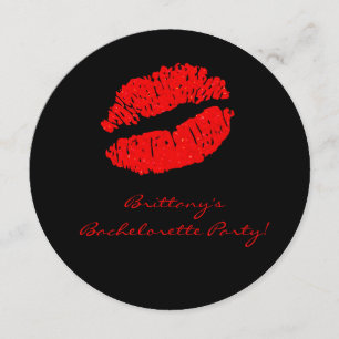 Invitación a la despedida de soltera con beso de l