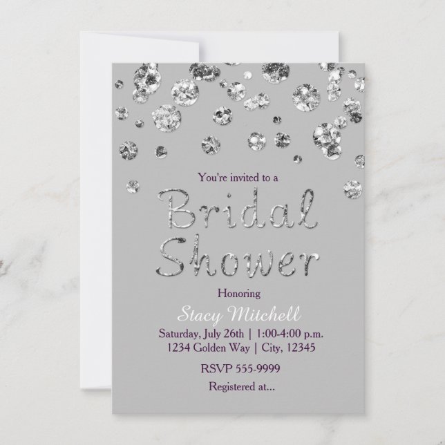 Invitación a la despedida de soltera con brillo gr (Anverso)