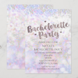 Invitación a la despedida de soltera con brillo ir