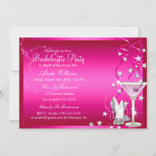 Invitación a la despedida de soltera con destellos