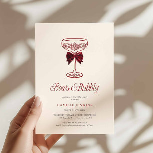 Invitación a la despedida de soltera con lazos y b
