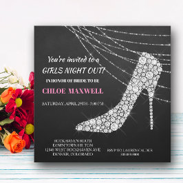 Invitación a la despedida de soltera con tacón de 