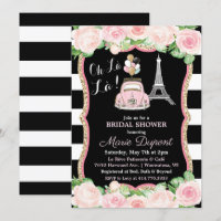 Invitación a la despedida de soltera con tema de v