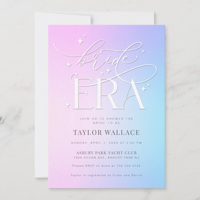 Invitación a la despedida de soltera de Bride Era (Anverso)