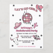 Invitación a la despedida de soltera de la vaquera