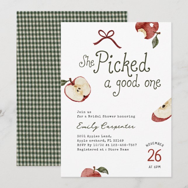 Invitación a la Despedida de Soltera Ella Escogió  (Anverso / Reverso)